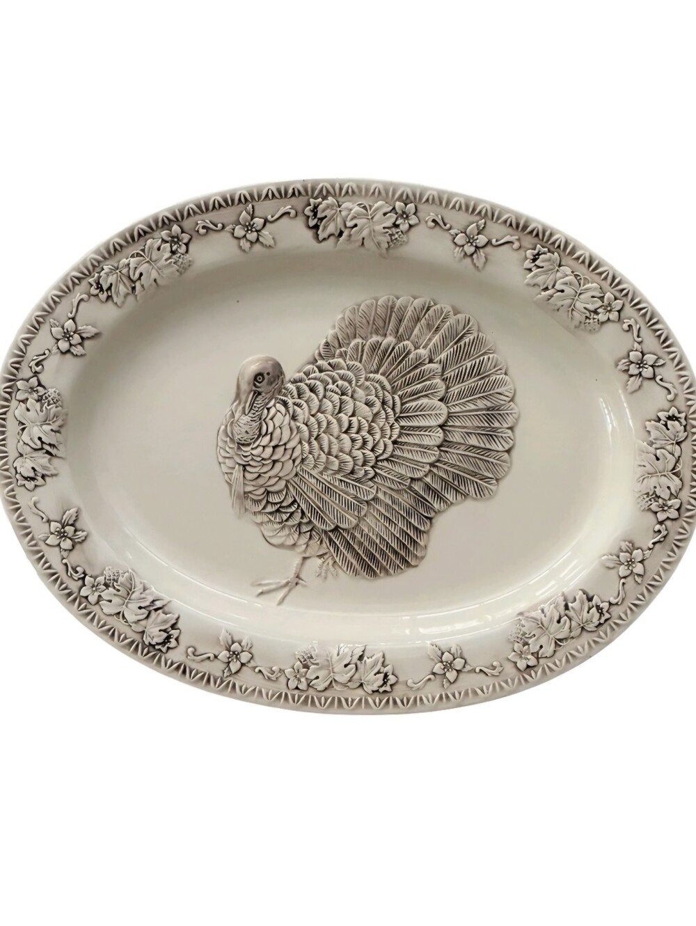 Johnson Bros Friendly Village Turkey Platter Embossed 18" Thanksgiving Festive